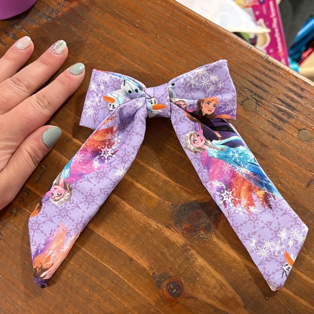 Frozen Themed Purple Hair Bow for Kids